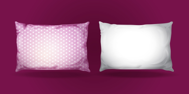 Vector 3d realistic pillow mockup set.
